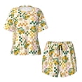 thumbnail image 4 of Naloa Lemon Women's Short-Sleeved Pajama Set, Loungewear, Summer pajamas, Breathable Cozy - 4X-Large, 4 of 9