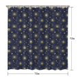 thumbnail image 5 of Dark Blue Sun Moon Star Pattern Shower Curtain 72"x72" ,Bathroom Decorative Shower Curtains Set with 12 Hooks,Modern Waterproof Washable Shower Curtain, 5 of 6
