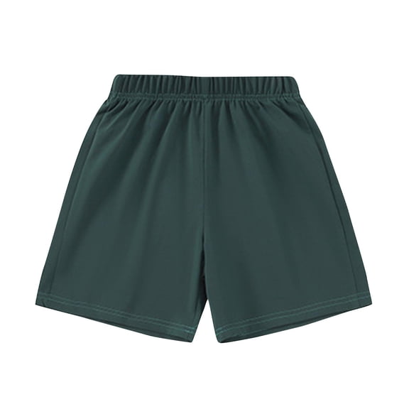 CYRBOKO Boys Athletic Shorts, Summer Running Casual Elastic Waist Cotton Shorts Army Green Size 10-12 T