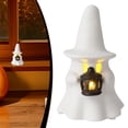 thumbnail image 2 of LED Halloween Tabletop Ornament Set | Oimcto Light-Up Pumpkin Figurines with Warm Glow for Mantel, Shelf & Tray Display - Ghost Lantern, 2 of 9
