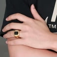 thumbnail image 3 of K-KED Luxury Men Ring 18k Gold Plated Dragon Black Stone Ring Wedding Fashion Jewelry-1#-8, 3 of 6