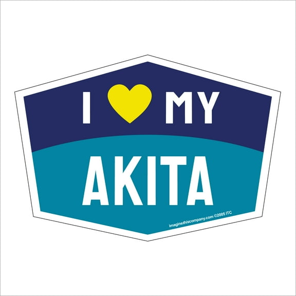 I Love My Akita Hexagon Shaped Magnet