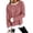 12# Pink, variant on Crewneck Sweater Women Leopard Print Scalloped Top Soft Long Sleeve Drop Shoulder Winter Fall Clothes