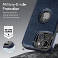 thumbnail image 5 of Classy Design Luxury Leather Phone Case for iPhone 15 Non-Slip Grip Full Body Ultra Slim Protective Case (2023,6.1”) (Blue), 5 of 6