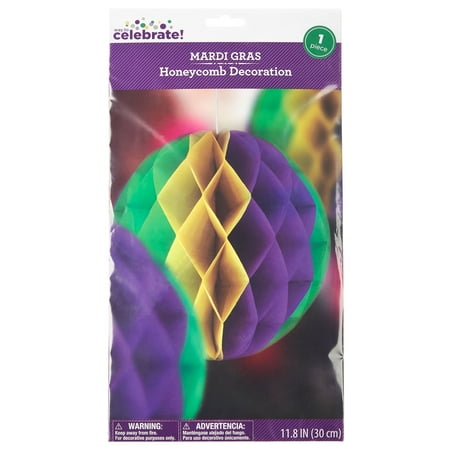 Way To Celebrate Mardi Gras Honeycomb Decoration