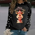 thumbnail image 2 of Chandail en Molleton pour Femmes Chandail Tendance de Noël Col Rond Manches Longues Haut Athlétique Mode Automne, 2 of 5