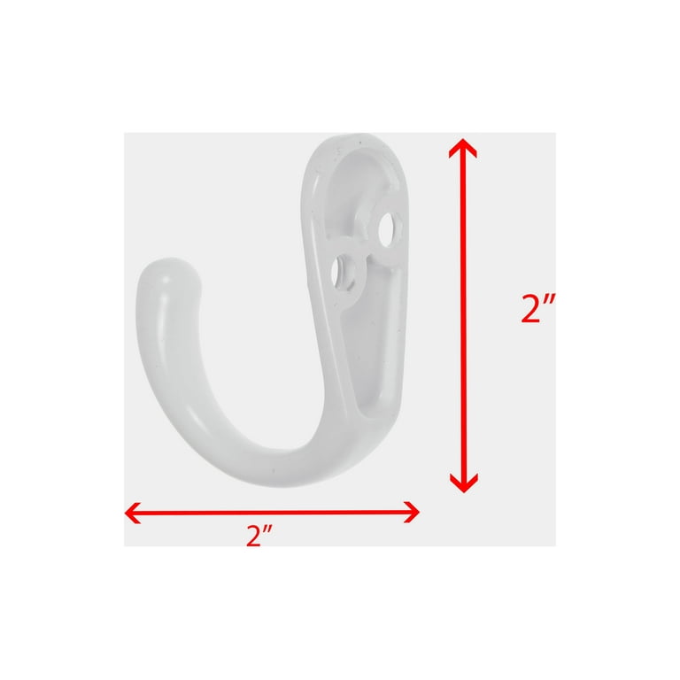 Mainstays Single White Metal Hooks 6 Pack Mounting Hardware Included 10 lb Working Limit Walmart