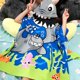 thumbnail image 5 of Toalla de baño infantil (tiburón azul 150 x 75 cm), toalla de playa infantil con capucha, toalla de baño ultrasuave, albornoz, niña, niño, 6-14 años, dinosaurio azul, 5 of 5