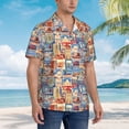 thumbnail image 3 of Fotbe Set Of Travel Vintage Camisa Hawaiana para Hombre Unisex – Camisa Casual de Verano con Botones de Manga Corta de Algodón y Lino,3X-Large, 3 of 7