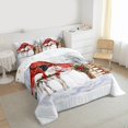 thumbnail image 3 of Feelyou White Western Horse Full Size Comforter Sets, Vintage Rustic Cabin Bedding Comforter Set, Christmas Poinsettia Plant Reversible Bedding Sets, Super Cozy Room Decor, 3pcs, 3 of 8