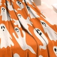 thumbnail image 3 of Orange Halloween Ghosts Blanket,Comfortable Soft Flannel Throw Blanket,All Season,Warm Lightweight Blankets for Sofa Bed Couch Living Room Chair,40"x50", 3 of 4