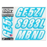 STIFFIE Techtron White/Sky Blue 3" Alpha-Numeric Identification Custom Kit Registration Numbers & Letters Marine Stickers Decals for Boats & Personal Watercraft PWC
