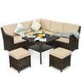 thumbnail image 6 of Topcobe 6 Pieces Patio Rattan Dining Sofa Funiture Set, Outdoor Furniture, 6 of 9