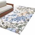 thumbnail image 2 of Blue Floral Spring Runner Rug 2.7x5 FT, Non Slip Entryway Carpet, Vintage Summer Botanical Flower Washable Soft Floor Carpet Entrance Mat Non-Shedding Throw Rug for Hallway Laundry Room Bedside, 2 of 9