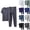Dark Gray, variant on POIUYTR Summer Pajamas Sets for Men Short Sleeve Pj Tshirts Loose Wide Leg Pj Pants Casual Loose Pjs Set