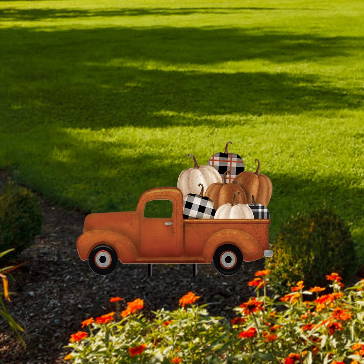 Briarwood Lane Happy Fall Pickup Metal Yard Art 22.38x19.25 For Fall Metal Art