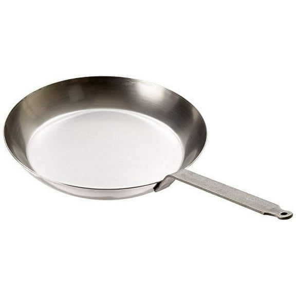 Matfer Bourgeat 062003 Black Steel Round Frying Pan, 10 1/4-Inch, Gray