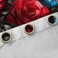 thumbnail image 4 of Castle Fairy Flying Blue Butterflies Blackout Curtains Set of 2 (52x84 Each) for Teens,Chic Floral Red Rose Window Curtains,Exotic Style Curtains and Drapes,Lightweight Room Decor, 4 of 6