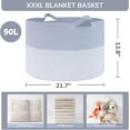 thumbnail image 3 of XXXLarge Cotton Rope Basket 21.7" x 21.7" x 13.8" Woven Baby Laundry Blanket Basket Toy Baskets with Handle Storage Comforter Cushions Thread Laundry Hamper, 3 of 6