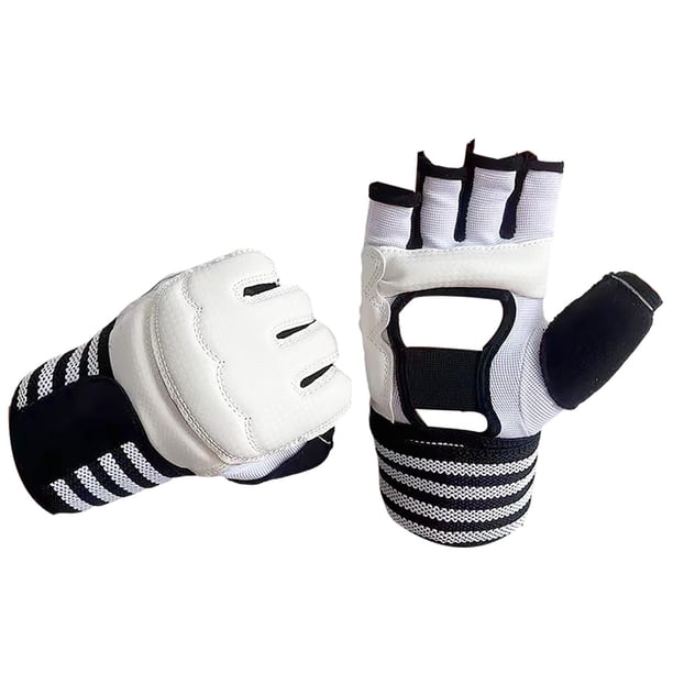 Vendas de boxeo para manos, guantes interiores, guantes debajo de las manoplas, equipo lavable, ligero, medio dedo M blanco