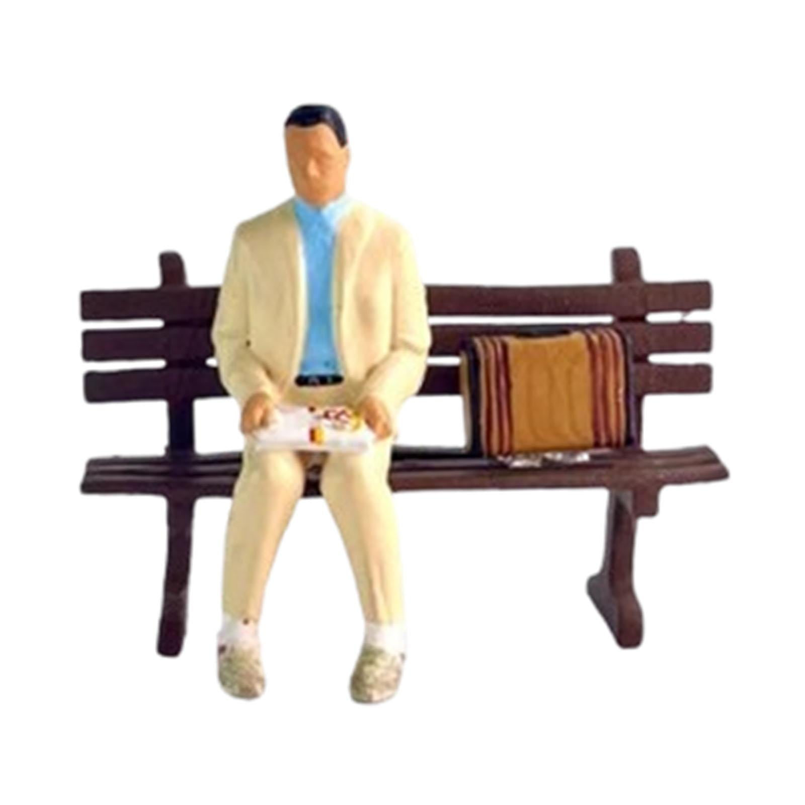 LeeQinersw Miniature Diorama Men Figure Desk Decoration 1/64 People Figure DIY Crafts Resin
