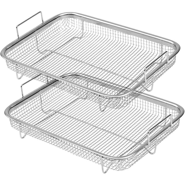 Cesta para horno PENGJJMXG Cesta de parrilla de acero inoxidable Cesta de malla antiadherente