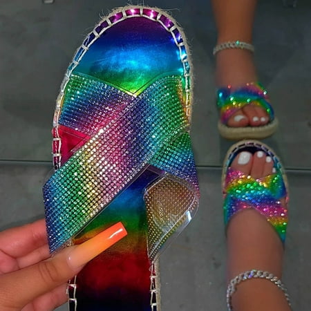 

FITORON Womens Slippers- Dressy Comfy Platform Casual Shoes Summer Beach Travel Slipper Flip Flops Multicolor 42