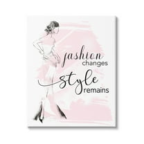 Stupell Industries Fashion Changes Style Remains Glam Quote Woman Graphic Art Gallery Wrapped Canvas Print Wall Art, Design by Tava Studios