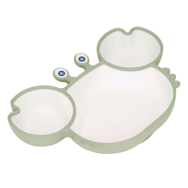 Plato dividido de silicona, plato con ventosa de cangrejo y plato con ventosa para bebés Platos para niños pequeños diseñados para el futuro