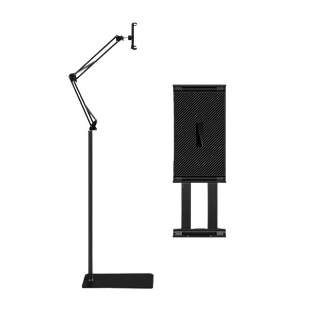 Soporte de suelo para tableta, soporte para teléfono móvil, Base estable, soporte de Metal para tableta, soporte para tableta para oficina Negro