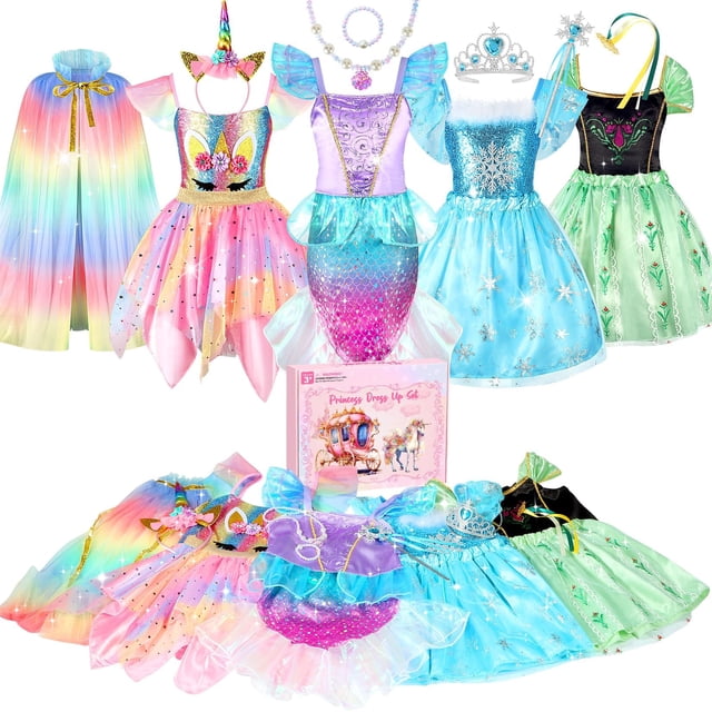Set de disfraces HAMSILY Princess para niñas de 3 a 6 años