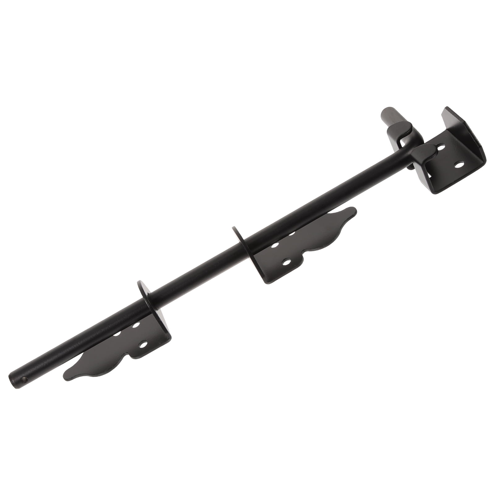 KALLORY Black Gate Latch Solid Thick Cane Bolt for Wood Fence Durable Floor Mounted Gate Hardware