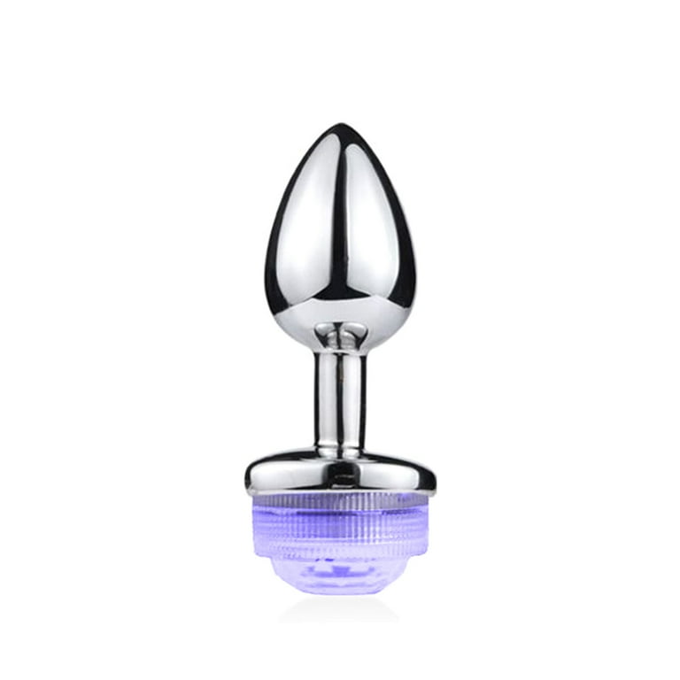 Metal Plug with Flashing Light Base Adult Women Sex Toys Manual