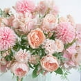 thumbnail image 6 of KIRIFLY Artificial Flowers, Fake Peony Silk Hydrangea Bouquet Decor Plastic Flower Arrangements Wedding Decoration Table Centerpieces(Light Pink), 6 of 6