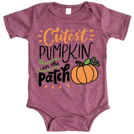 

Cutest Pumpkin in the Patch Shirts and Bodysuits for Infant Baby and Toddler Girls and Boys Vintage Burgundy Bodysuit 6 Months