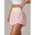 thumbnail image 4 of Pantalones Cortos de Cintura Alta para Mujer, Ideales para Correr, Hacer Ejercicio en el Gimnasio, con Bolsillos Interiores. Rosa XL, 4 of 6