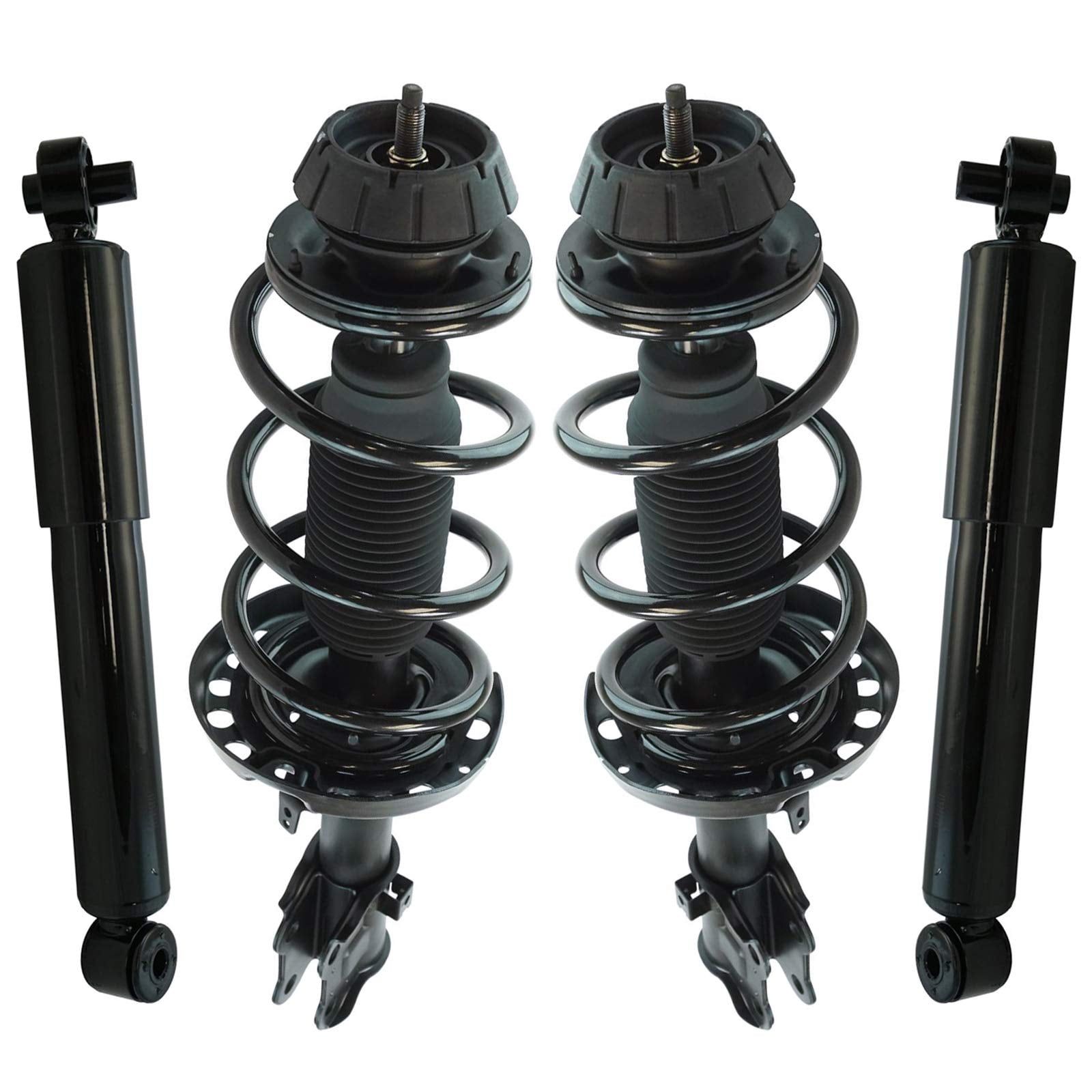 TRQ Front and Rear Complete Strut Assembly & Shock Absorber Kit Complete Strut & Coil Spring Assembly Fits Select 2010-2013 Kia Soul