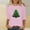 Pink, variant on asdoklhq Christmas Sweaters for Women Ladies' Casual Christmas Print Round Neck Three Quarter Sleeve 3/4 Sleeve T-shirt Loose Top Green 2X