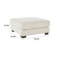 thumbnail image 5 of Benjara 42 Inch Ottoman, Oversized Cushion, Modern Style, Soft Beige Polyester, 5 of 5