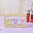 thumbnail image 2 of SPOORYYO Waterproof Transparent PVC Cosmetic Bag with Embroidered Letters, Travel Wash Bag, Large Capacity Makeup Storage Bag, 2 of 3