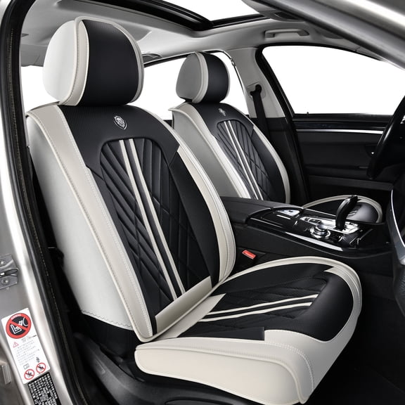Car Seat Covers,Front and Rear, Fits Lincoln Mks 2010, Gray and Black 5 Pieces