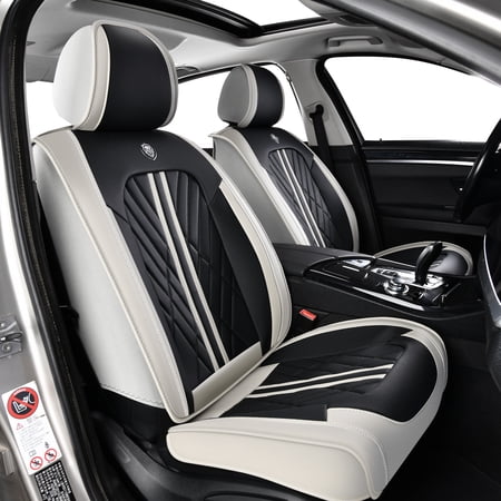 Car Seat Cover for Kia Soul 2023 Gray and Black Car Seat Covers Premium Leather 5 Seats Full Set Anti-Slip Lining Easy to Clean & Maintain Pet Car Seat Covers