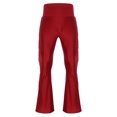 thumbnail image 6 of iiniim Men High Waist Fringe Flared Pants Ballroom Dance Pants Modern Dance Pants Disco Trousers Burgundy XL, 6 of 7