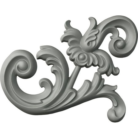Ekena Millwork 8 7/8"W x 7 1/8"H x 3/4"P Terrones Scroll Onlay, Right