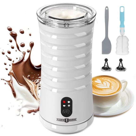 Milk Frother, TaoTronics 4-in-1 Electric Coffee Frother, Non-Slip Stylish Design, Hot & Cold Milk Steamer with Temperature Control, Auto Shut-Off for Latte, Cappuccino, Macchiato