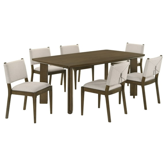 Ottowa 7-piece Rectangular Wood Dining Room Table Set Brown