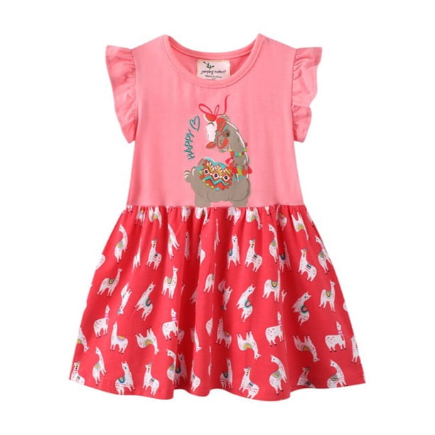 2022 Disney Encanto película Madrigal Niñas Vestido de verano unicornio dibujos animados estampado malla princesa Vestido Casual Vestido niños ropa 4T Gao Jinjia LED