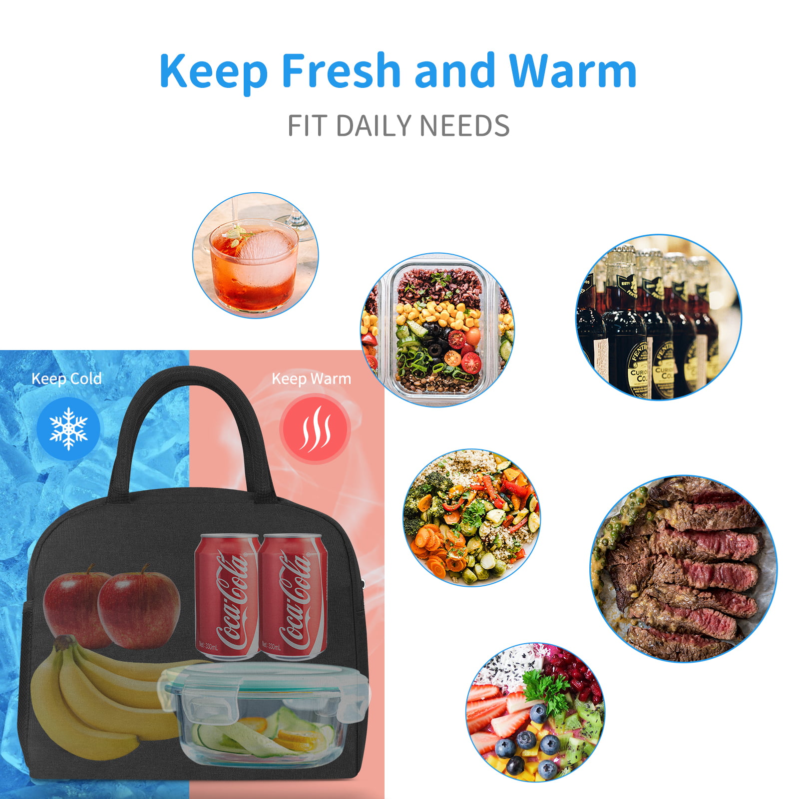 Insulated Lunch Bag for Men & Women, Designer Lunch Tote, Trendy Washable  Kraft, Reusable, Inches - Fred Meyer