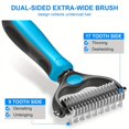 thumbnail image 3 of 2pcs Pet Grooming Tool  Double-Sided Slicker Brush & Stainless Steel Comb for Dematting & Shedding, 3 of 7