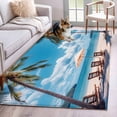 thumbnail image 2 of Summer Beach Coastal Large Area Rugs for Bedroom Living Room, Soft Non Slip Carpet Bedside Rug, Blue Sea Ocean Landscape Hawaii Rectangular Floor Cover Kitchen Accent Rug 3'x5' for Dining Room/Office, 2 of 9